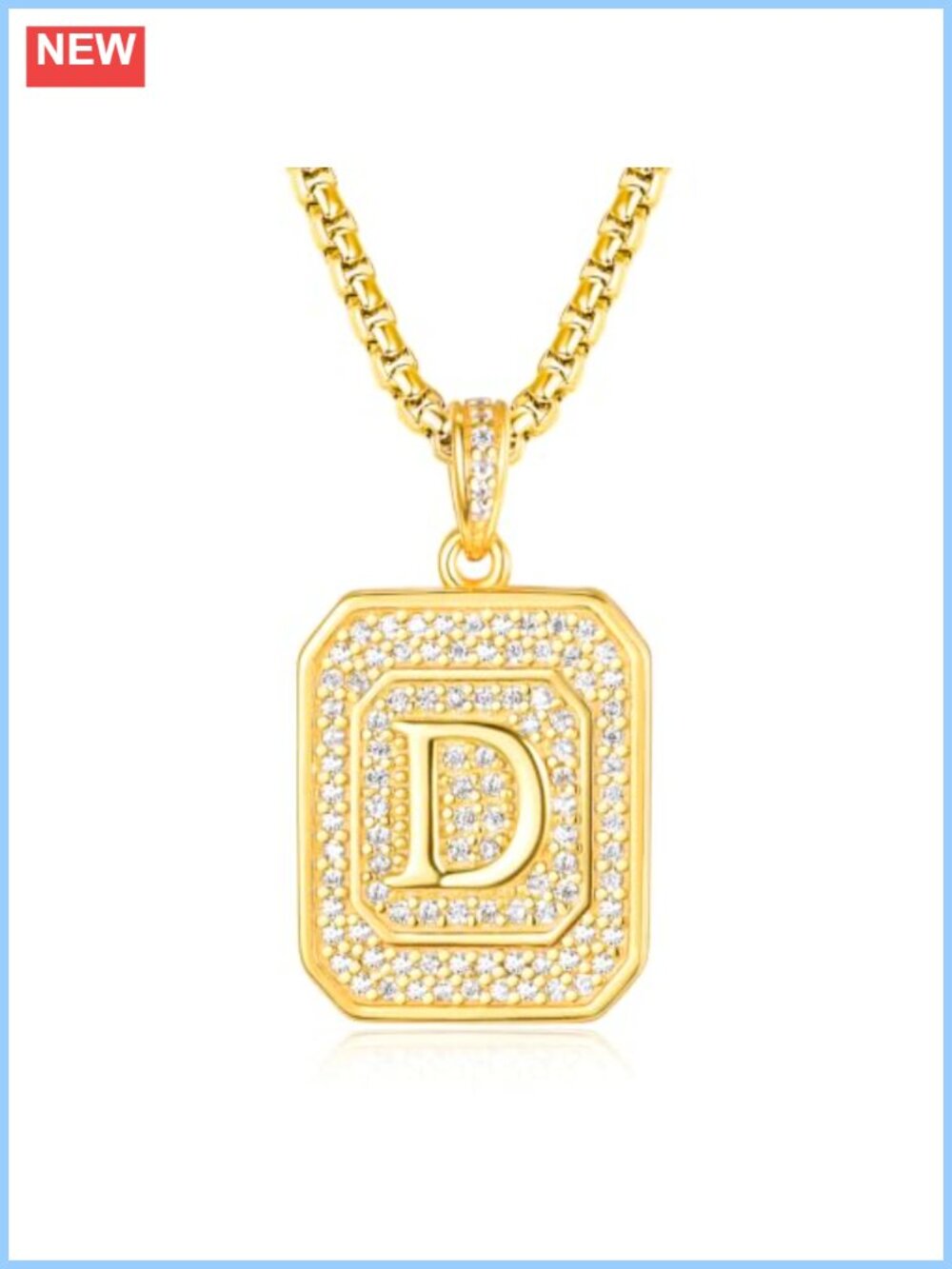 S925 Sterling Silver Gold Plated Initial Letter Pendant Necklace Adjustable